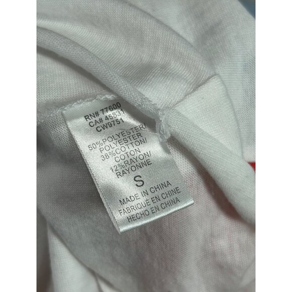 CHASER COCA COLA Graphic Crop Tee S White Colorblock VNeck Oversize Cotton Blend - Picture 7 of 8